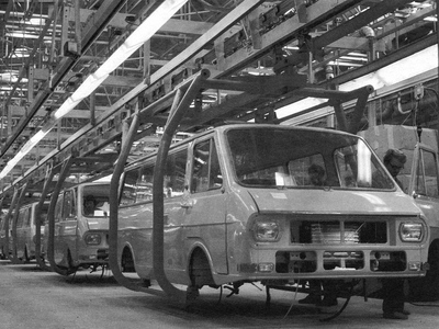 Сборочный конвейер в г. Елгава, 1976 г.